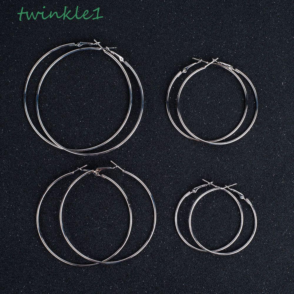 Bông Tai Dạng Vòng Đính Đá Lấp Lánh Phong Cách Punk Cá Tính Cho Nữ