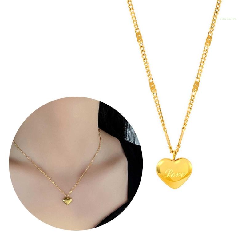 Vòng cổ Bằng Thép Không Gỉ Mặt Hình Trái Tim Đơn Giản Thời Trang