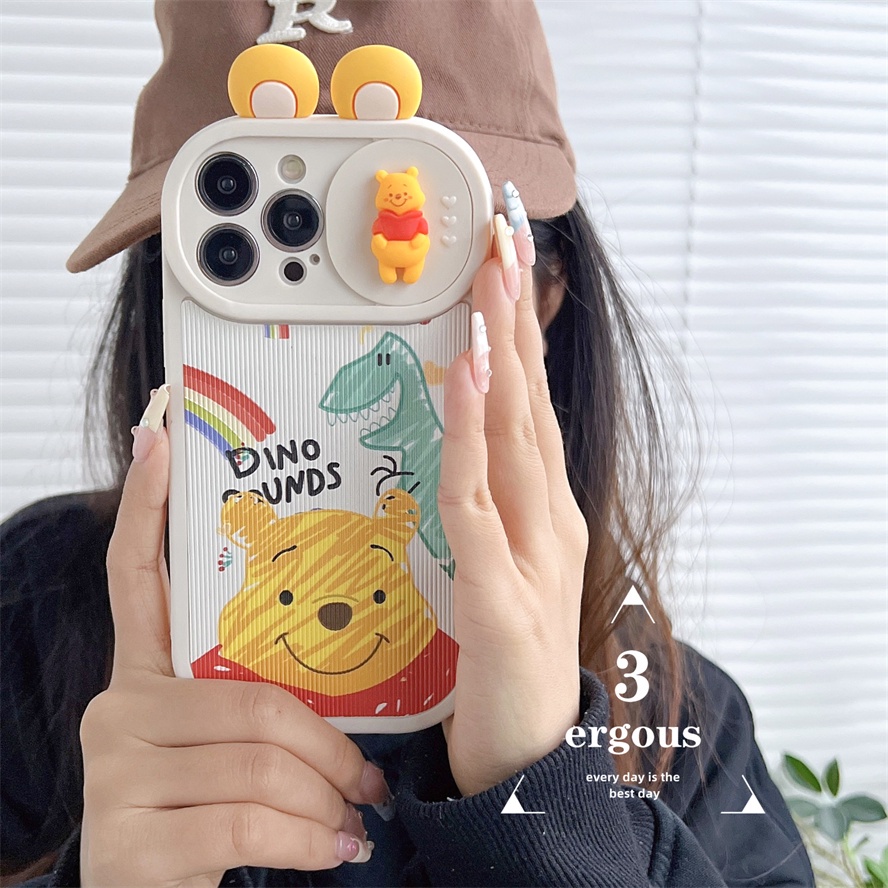 Ốp Điện Thoại TPU Mềm Hình Gấu Pooh 3D Dễ Thương Cho IPhone 14 13 12 11 Pro Max