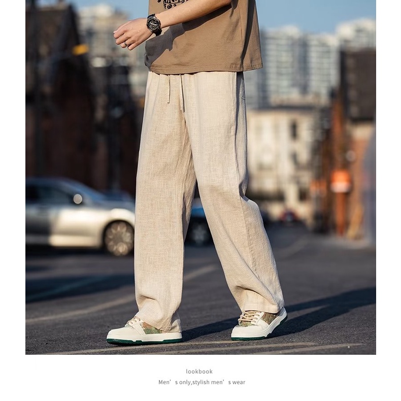 Quần Dài Ống Rộng Phong Cách Nhật Bản Năng Động Trẻ Trung Dành Cho Nam
