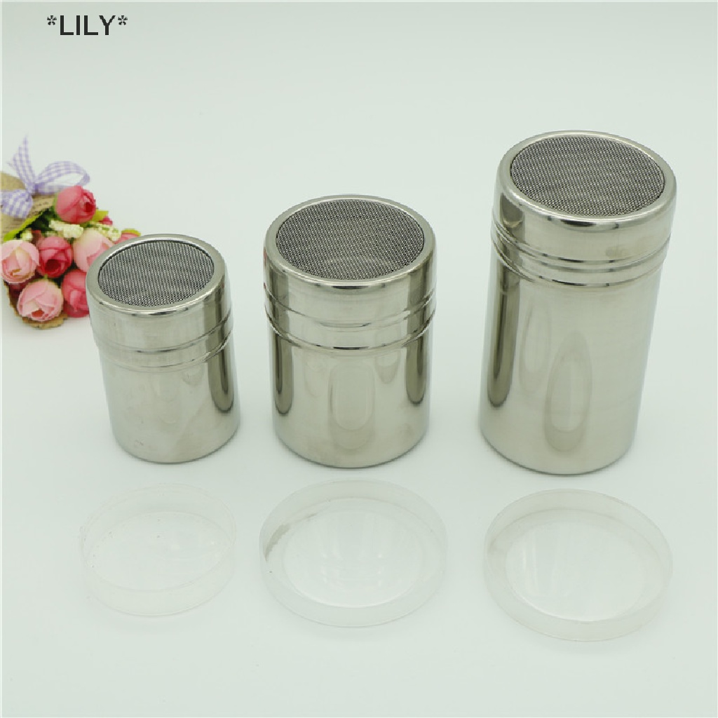 LILY Thép không gỉ sô cô la Shaker Icing đường bột ca cao bột cà phê sifter uuu