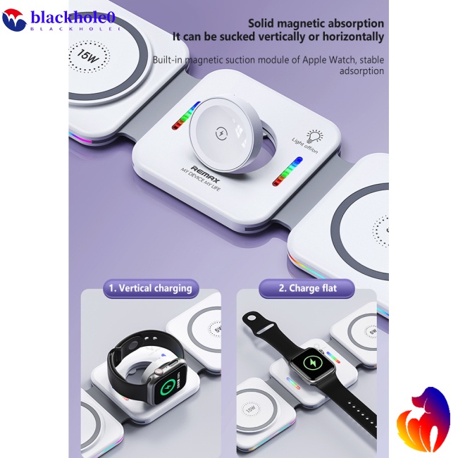 Đế Sạc Không Dây Remax Rp-w72 22.5w 3 Trong 1 Có Thể Gấp Gọn Tiện Lợi