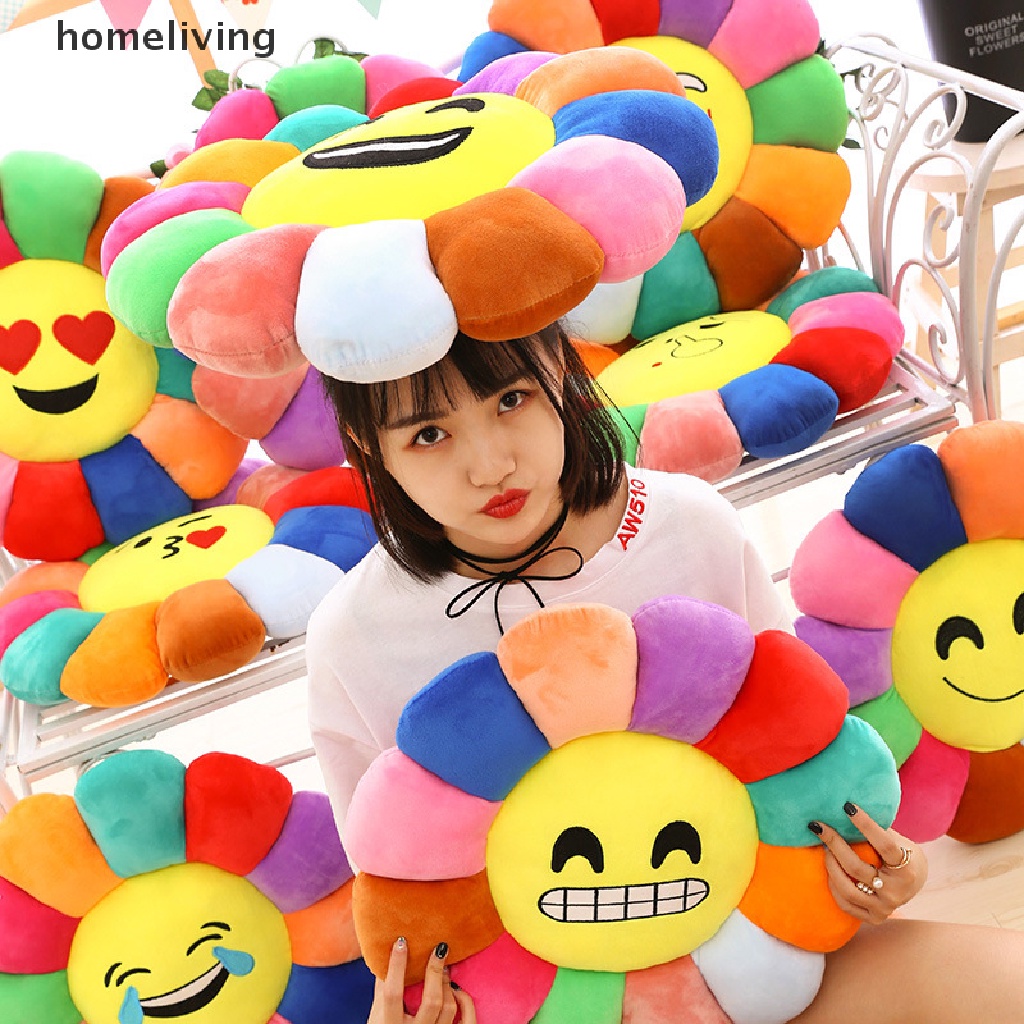 Gối Đệm Ghế Sofa Hình Hoa Hướng Dương Hoạt Hình Biểu Cảm Vui Nhộn Trang Trí Nhà Cửa