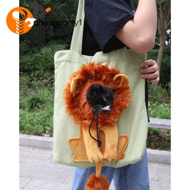 [COD] Túi Xách Du Lịch Thoáng Khí Kích Thước Nhỏ Gọn Thiết Kế Hình Sư Tử Hoạt Hình Dễ Thương Có Lỗ
