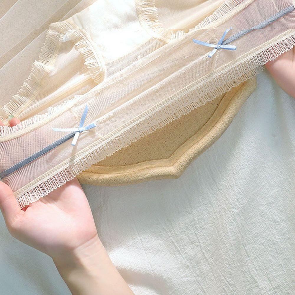 Quần Lót Ren Lưới Màu Trơn Chống Rơi Dễ Thương Cho Nữ