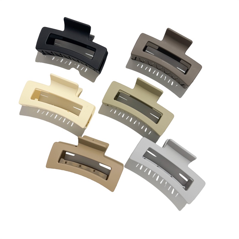 Kẹp Tóc Cao Su Hình Vuông Cỡ Lớn 13cm Sơn Màu Đơn Giản Cho Nữ