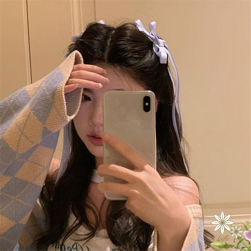 Kẹp Tóc Nơ Ruy Băng Thắt Bím Phong Cách Hàn Quốc Ngọt Ngào Cho Nữ