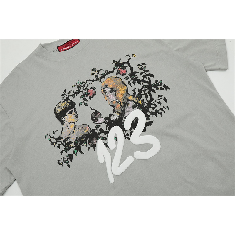 Áo Thun Cotton Tay Ngắn Dáng Rộng In Hình Kỹ Thuật Số Plus Size Unisex