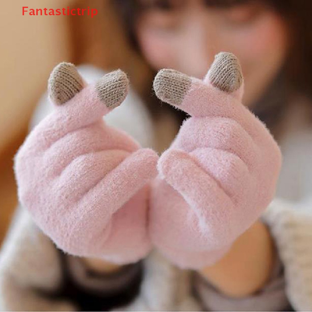 1 Đôi Găng Tay Len Hở Ngón Giữ Ấm Mùa Đông Có Thể Chạm Màn Hình Cảm Ứng Mới