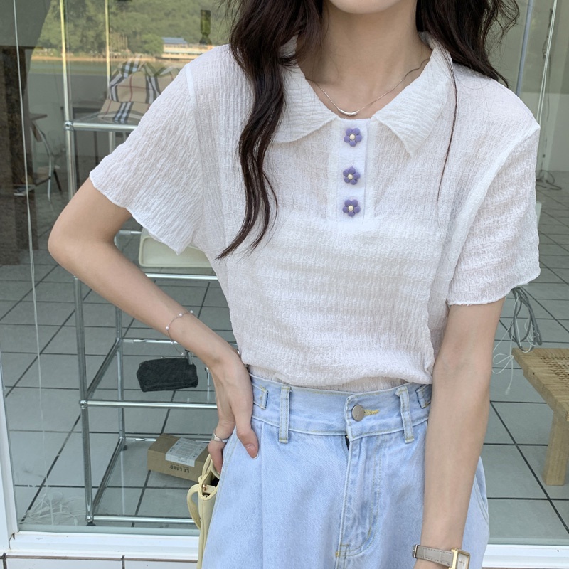 SUXI Áo Thun Tay Ngắn Dáng Rộng Cổ Điển Thời Trang Mùa Hè Xinh Xắn Cho Nữ