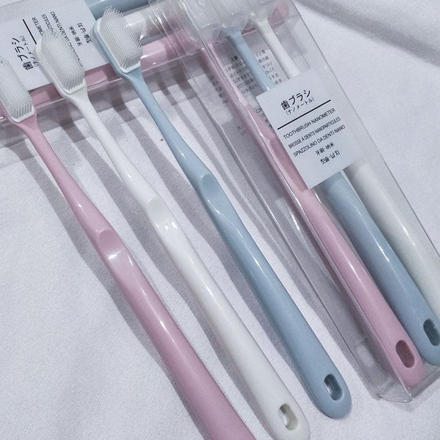 3PCS Soft Toothbrush Silicone Nano Tooth Brush Oral Care Nano-antibacterial