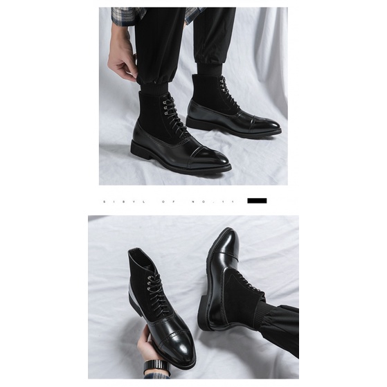 Giày Boot Da Cổ Cao Có Dây BuộC Cho Nam size 38-46