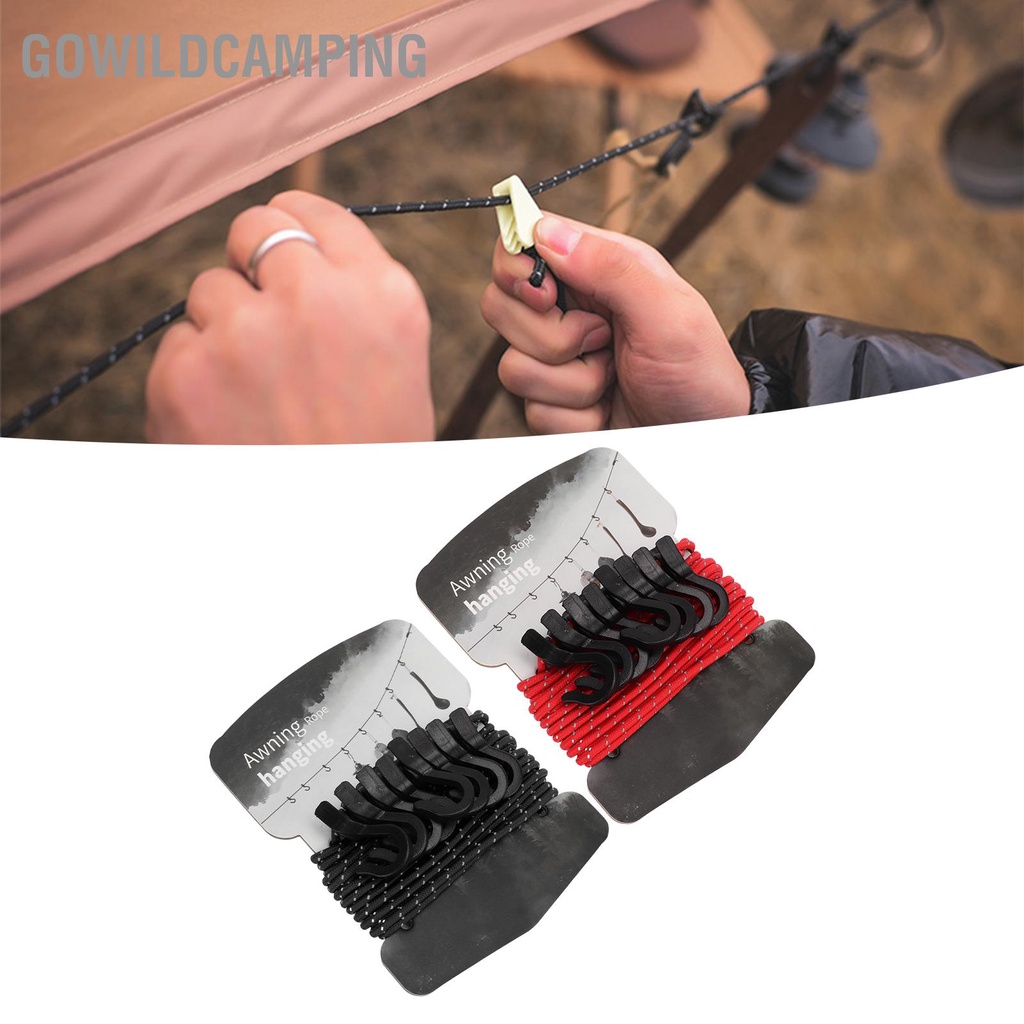 GoWildCamping Phơi quần áo di động ngoài trời Đa chức năng Dây treo chống trượt có thể điều chỉnh móc