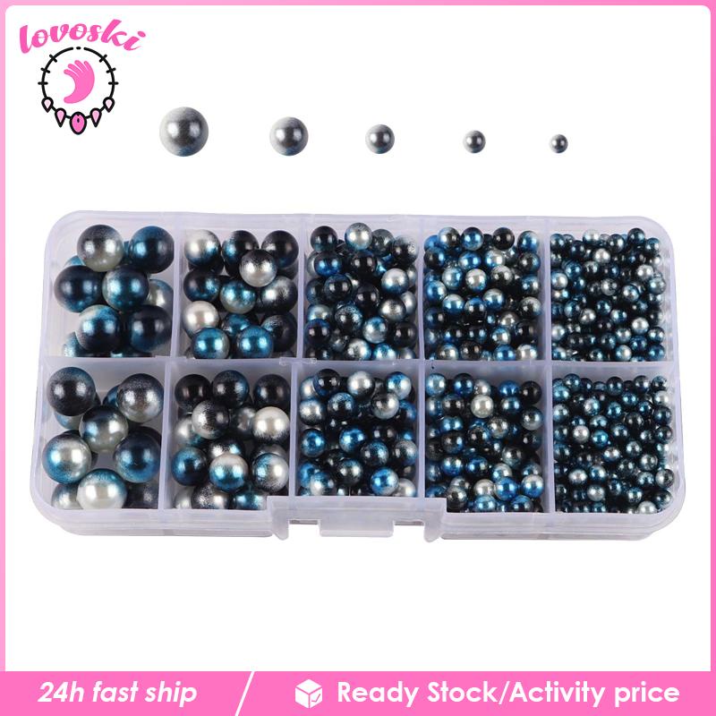 Chuỗi Hạt Ngọc Trai Nhân Tạo Màu Đen 4 / 5 / 6 / 8 / 10mm Làm Đồ Thủ Công