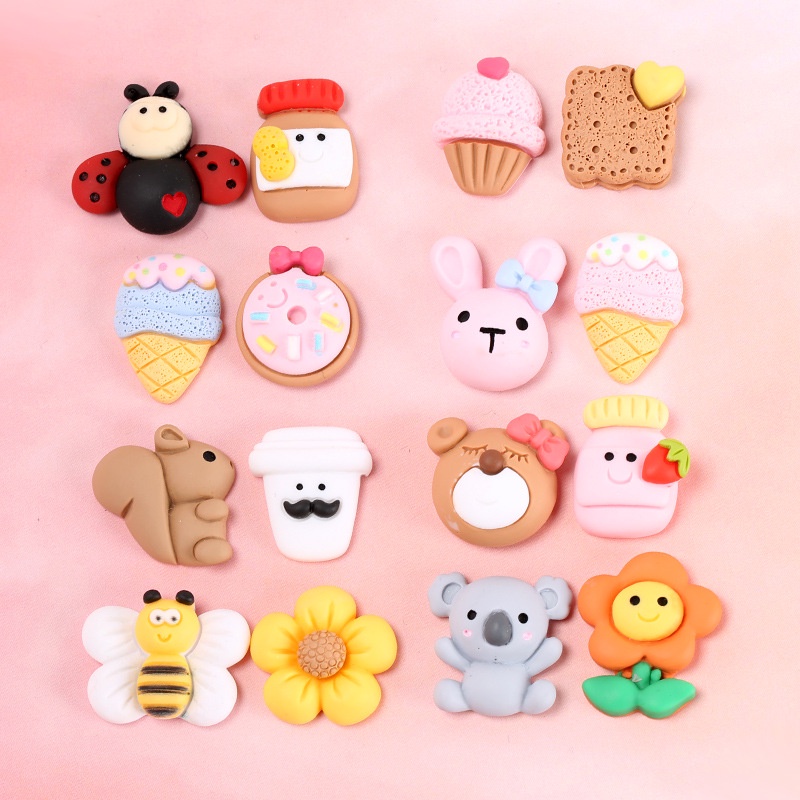 Hoạt Hình Ghim Cài Trang Trí Giày Trẻ Em Hình Que Kem / Cá Mập / Gấu koala / Thỏ / Bánh donut / donut / Gấu hello kitty