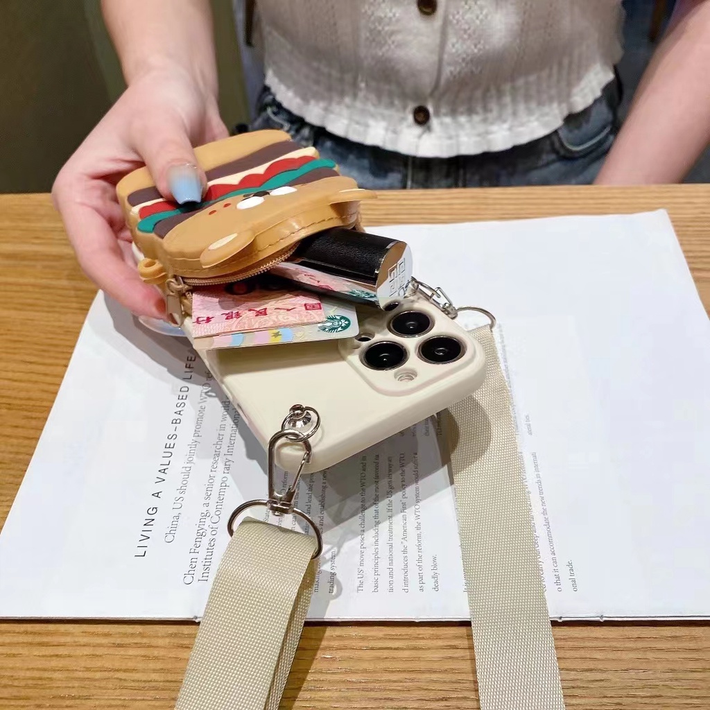 Ốp Lưng Ví Hình Gấu Đáng Yêu Cho OPPO A17 A57 A77 2022 4G F21Pro Reno 7Z / 8Z 5G A77S A57S A17K