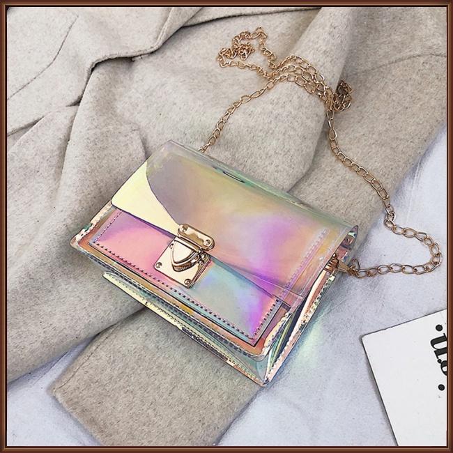Túi Đeo Chéo Hình Vuông Cỡ Nhỏ Trong Suốt Nhiều Màu Thời Trang Mùa Hè Cho Nữ