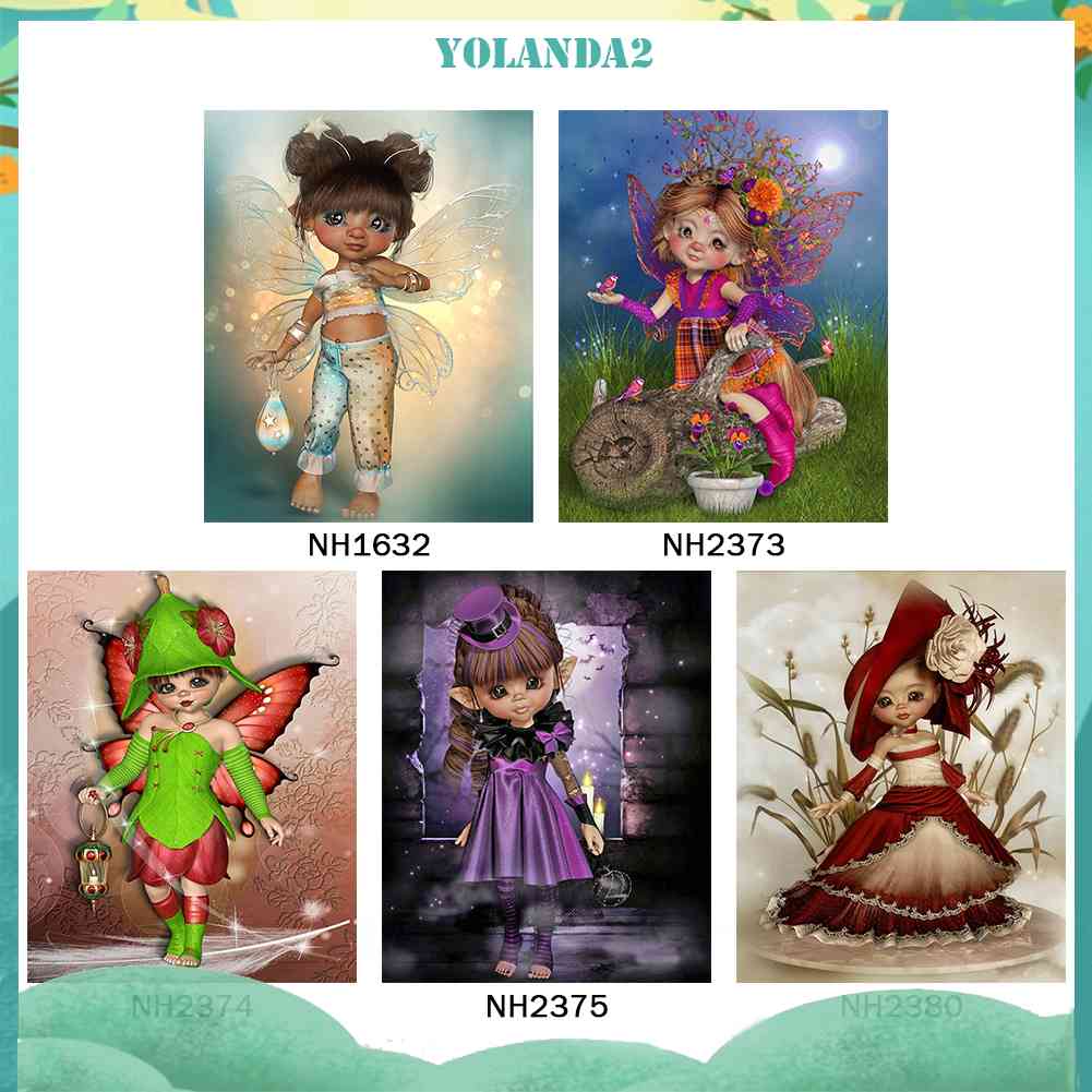 Tranh Đính Đá Kim Cương Toàn Bộ 5D DIY Hình Vẽ Cô Gái Mắt To