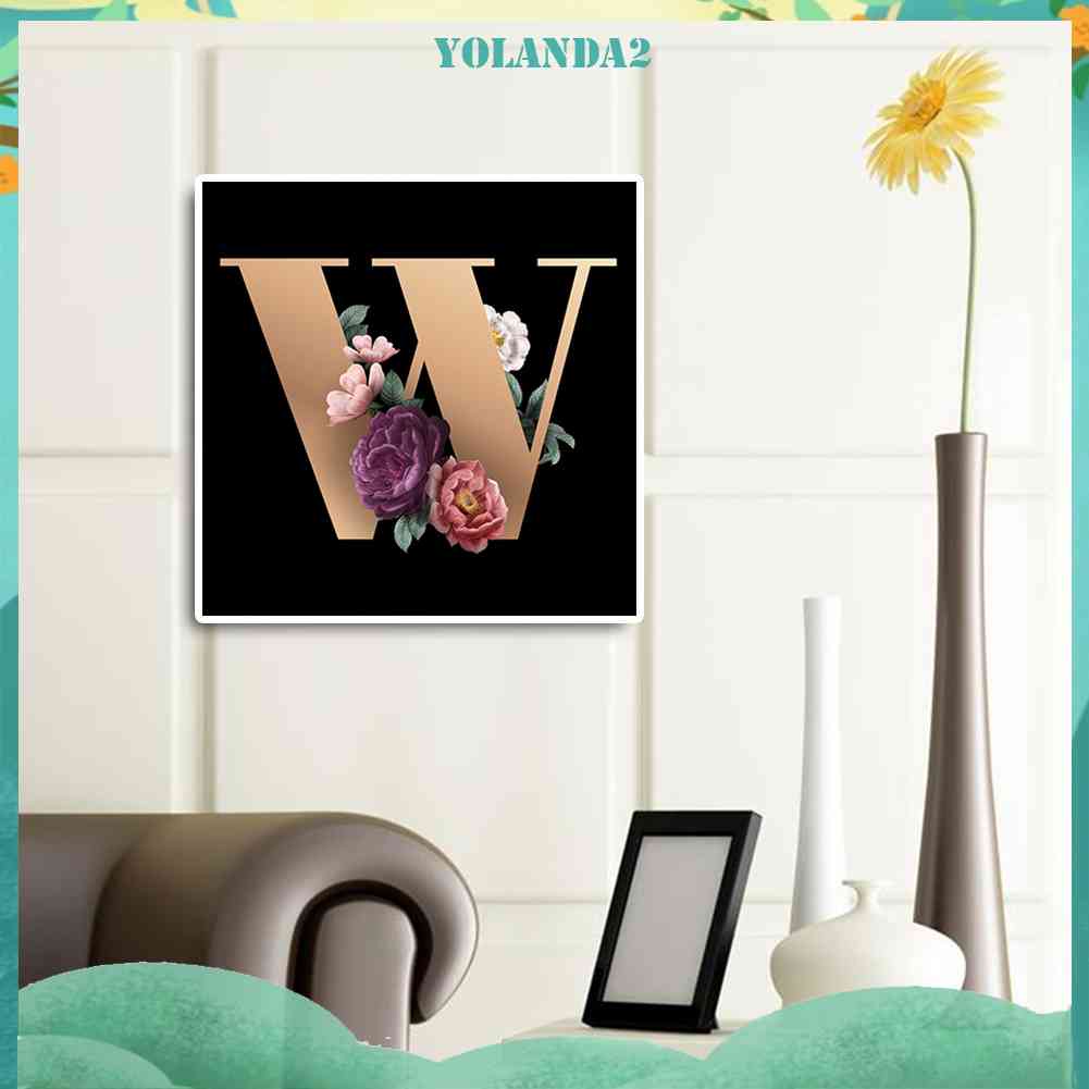 Tranh Đính Đá 5D Toàn Diện Họa Tiết Hoa Và Chữ Cái Trang Trí Nhà Cửa