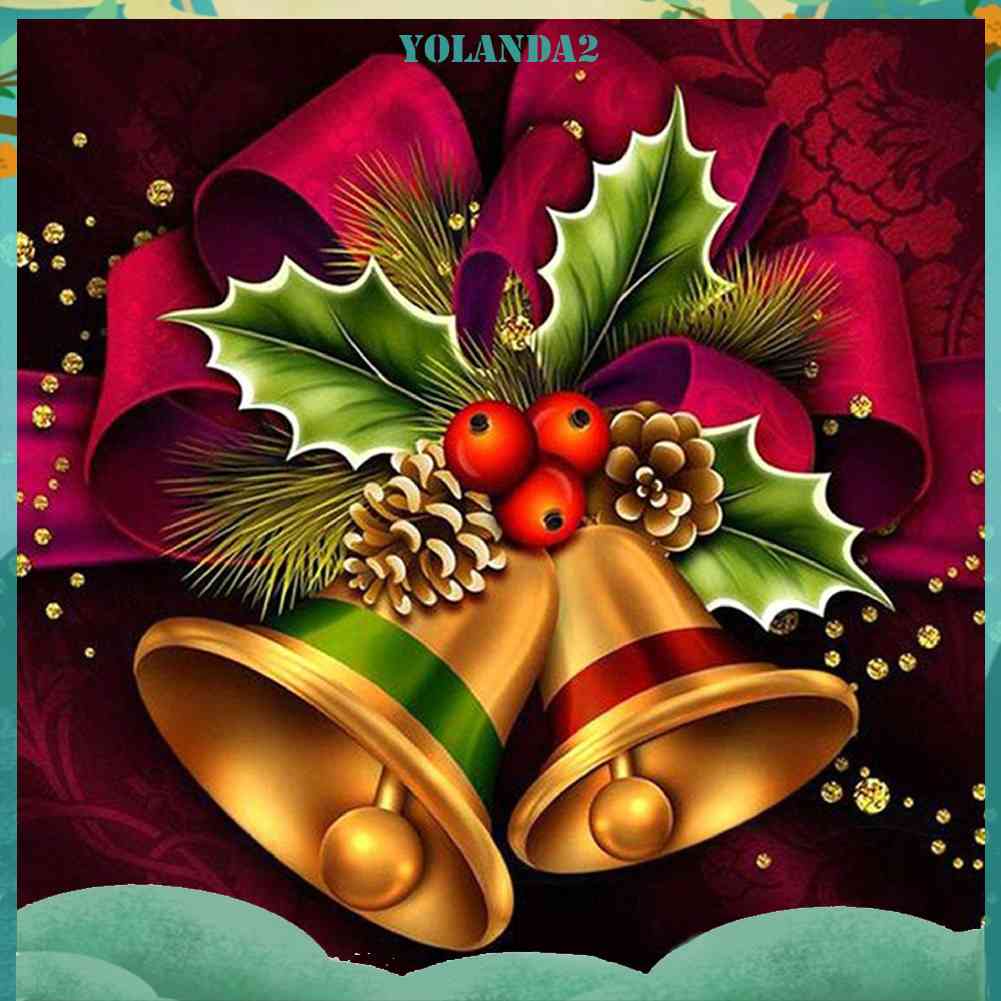 Bộ Tranh Đính Đá 5D Toàn Diện Họa Tiết Chuông Giáng Sinh Độc Đáo Trang Trí Nhà