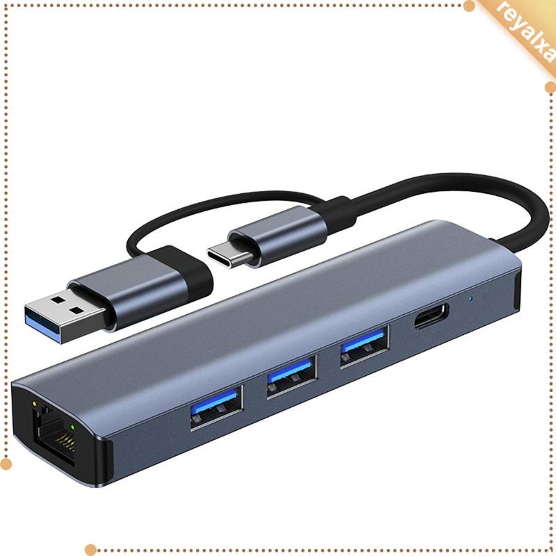 Bộ Chuyển Đổi USB 3.0 Type C Sang Ethernet 3 Cổng USB 3.0 Bằng Hợp Kim Nhôm Chuyên Dụng Cho Máy Tính Để Bàn