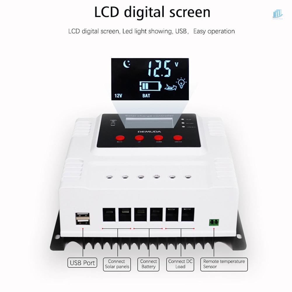 Bộ Điều Khiển Sạc Năng Lượng Mặt Trời Thông Minh PWM (s2mwvn) Cho Thiết Bị Điều Khiển Dữ Liệu Điện Thoại Di Động Có Màn Hình LED Hiển Thị 12V / 24V Lithium Và Lithium-i