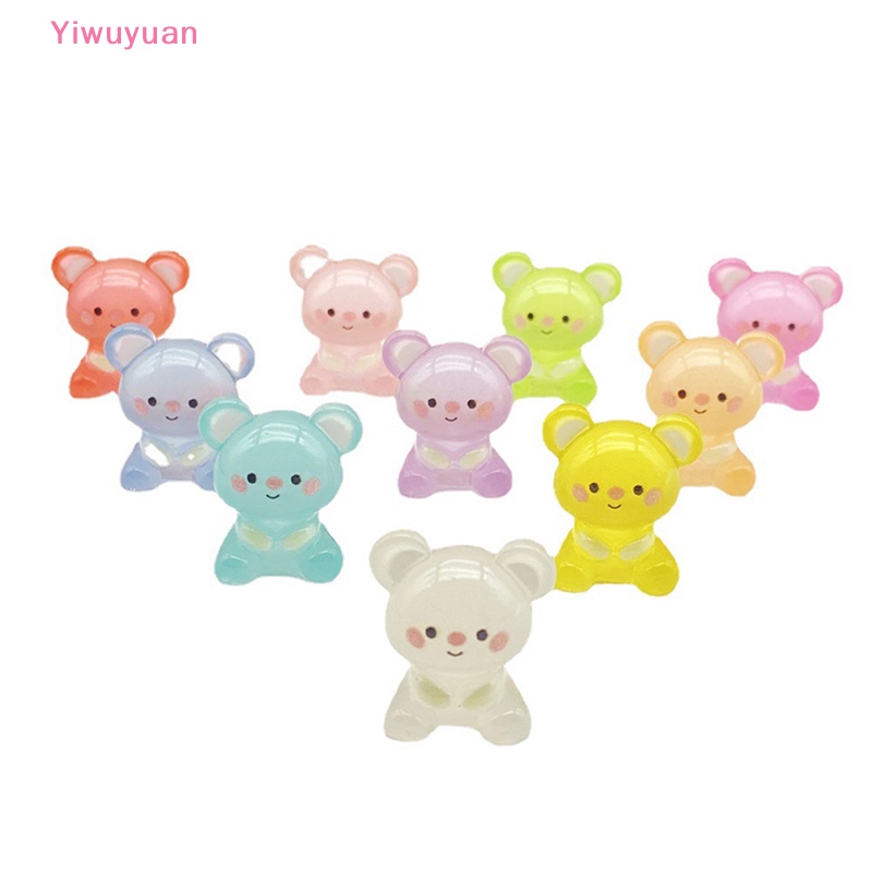 Bộ 5 Phụ Kiện Trang Trí Nghệ Thuật Hình Gấu Koala Bằng Nhựa Màu Dạ Quang DIY Mới