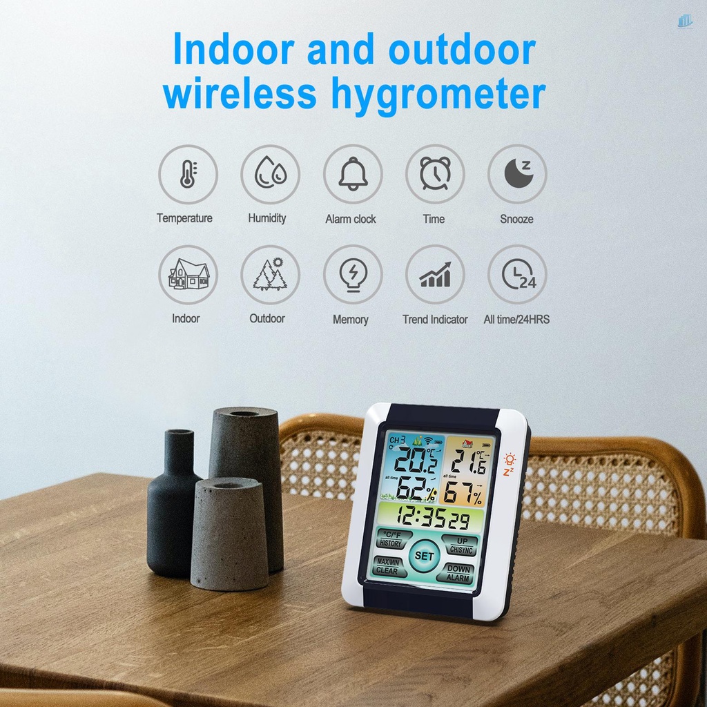 Đồng Hồ Đo Nhiệt Độ / Độ Ẩm Đa Năng (s2mwvn) Màn Hình Cảm Ứng Nhiều Màu Sắc °C °F Phụ Kiện Chuyên Dụng Dành Cho Thụy Sĩ
