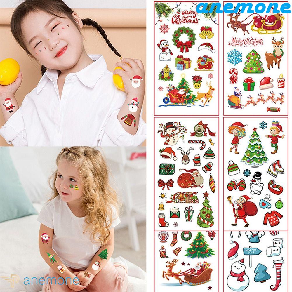 Hình Xăm Dán Tạm Thời Họa Tiết Giáng Sinh Hoạt Hình Dễ Thương Cho Nam Và Nữ