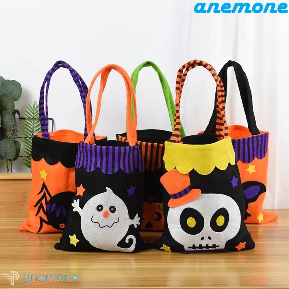 Túi Đựng Kẹo Có Tay Cầm Họa Tiết Hoạt Hình Phong Cách Halloween Cho Trẻ Em