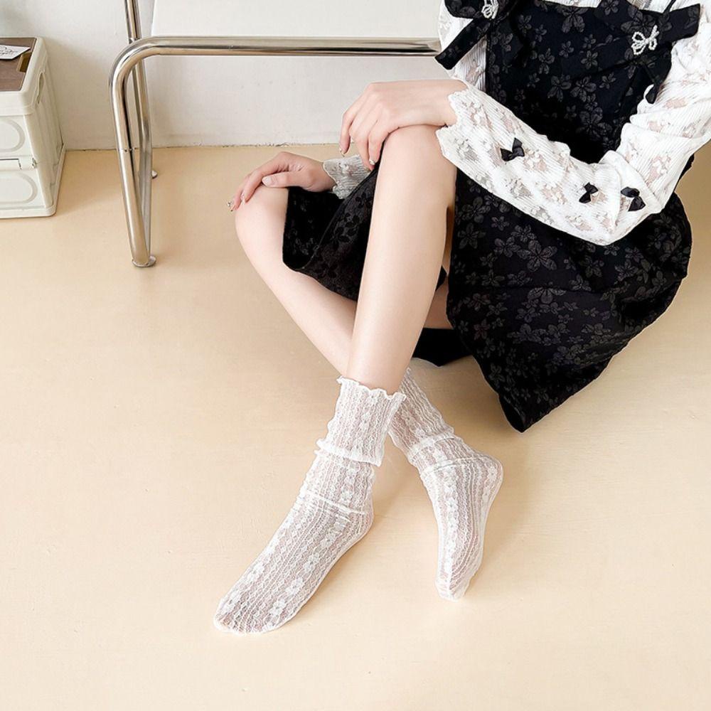 FORBETTER Đôi Vớ LướI Trong SuốT HọA TiếT Hoa ThờI Trang SàNh ĐiệU Cho Nữ