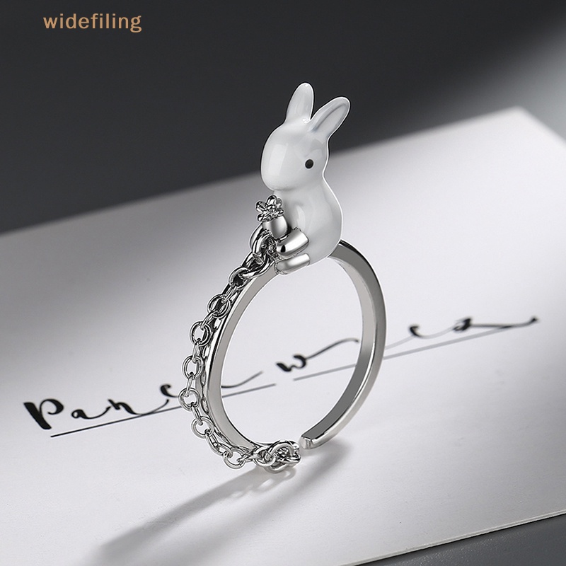 Nhẫn Hở Mạ Bạc 925 Hình Thỏ Và Củ Cải Xinh Xắn Thời Trang Dự Tiệc Cho Nữ