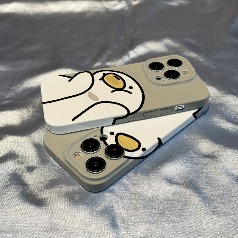 Ốp Điện Thoại Cứng Họa Tiết Hoạt Hình Chú Vịt Dễ Thương Kèm Giá Đỡ Cho Iphone12 max 13781114Cặp Găng Tay Chống Sốc 0JBW Chất Lượng Cao