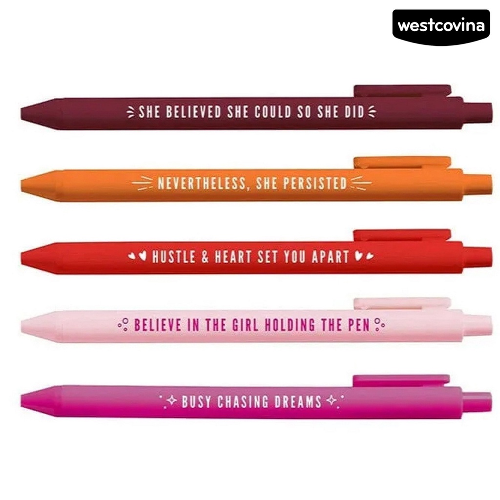 [COD]♪Set 5 Bút Bi Ngòi 0.5mm Khô Nhanh Cho Bé