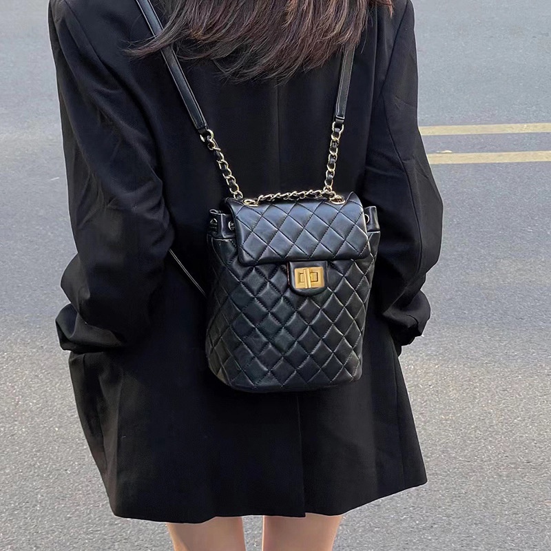 Ba Lô Du Lịch Sức Chứa Lớn Có Dây Xích Hình Thoi Thời Trang Cho Nữ