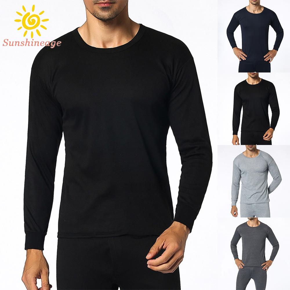 Áo Thun DàI Tay Cổ TròN MàU SắC Đơn GiảN Cho Nam Size L-3XL