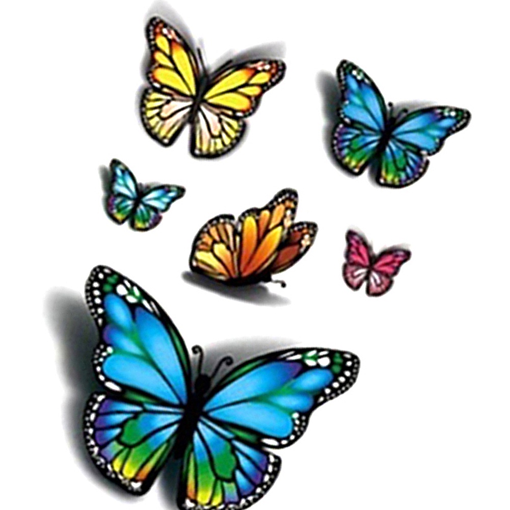 Hình Xăm Dán Tạm Thời Hình Bướm 3D Nhiều Màu Chống Nước Có Thể Tháo Gỡ