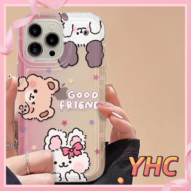 Ốp Lưng iPhone Hoạt hình gấu con, chó con, thỏ trắng, túi khí chống rơi, vỏ mềm giảm chấn trong suốt Cho Iphone 6 / 6S / 6splus / se / 7 / 7plus / 8 / 8plus / X / xs / xsmax / 11 / 12 / 13 / 14 / Plus / pro max-724