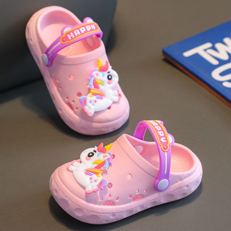 Dép Sandal Chống Trượt In Hình Kỳ Lân Hoạt Hình Thời Trang Mùa Hè Cho Bé Gái
