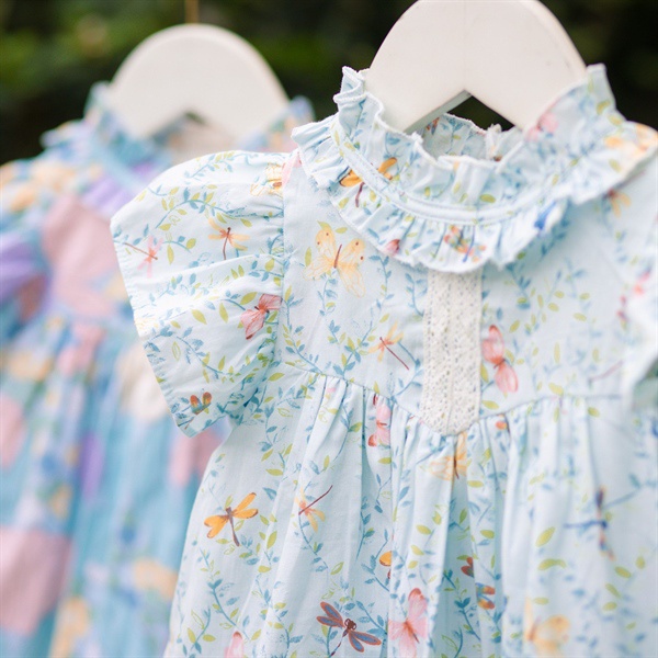 Váy 5124 babydoll phối bèo cổ