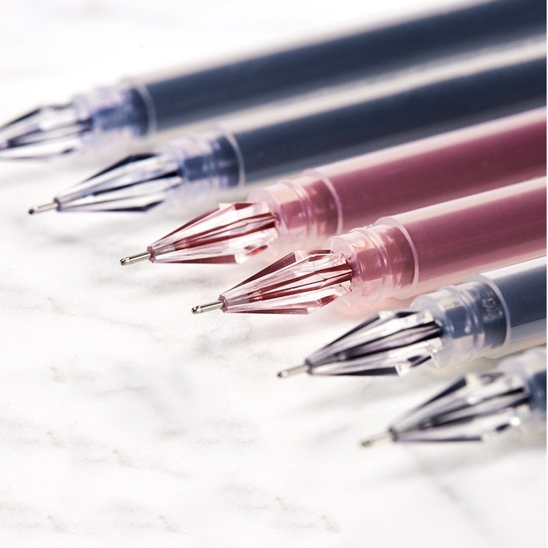 Bút Bi Gel Màu Xanh/Đen/Đỏ Ngòi 0.38mm