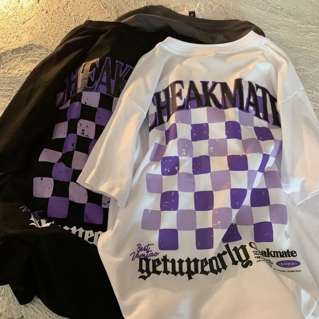 Áo Thun Ngắn Tay Dáng Rộng Họa Tiết Kẻ Sọc Phong Cách Retro Mỹ Thời Trang Mùa Hè Cho Nữ