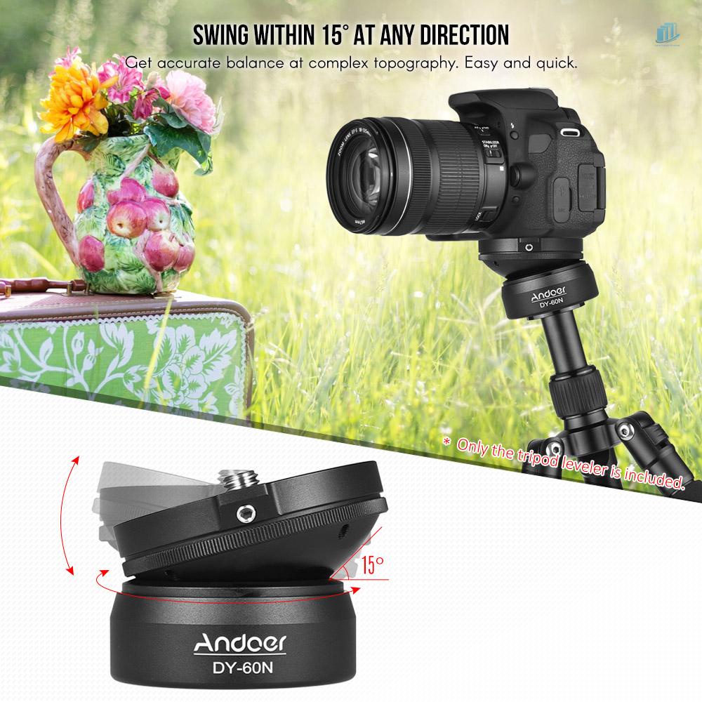Đế Điều Chỉnh Chiều Cao Tripod Andoer DY-60N Bằng Hợp Kim Nhôm Giao Diện Vít 3 / 8 Inch Kèm Túi Bong Bóng Cho Máy Ảnh DSLR