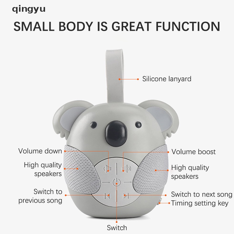 Qingyu Máy Tạo Tiếng Ồn Trắng Hoạt Hình Koala Phát Ra Âm Thanh Im Lặng Ngủ Và Thư Giãn Cho Bé Sơ Sinh PLI