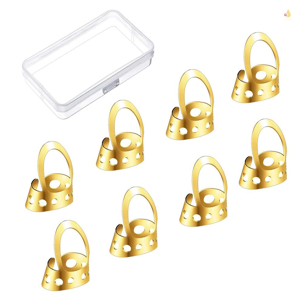 Bộ 8 Móng Tay Gảy Đàn Banjo Bằng Thép Không Gỉ Thiết Kế Mở Có Thể Điều Chỉnh