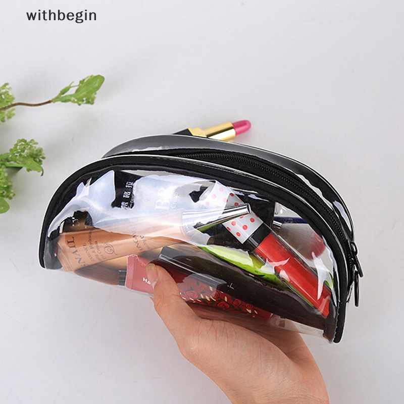 Túi Đựng Mỹ Phẩm / Đồ Vệ Sinh Cá Nhân Bằng PVC Trong Suốt Có Khóa Kéo Tiện Dụng Mang Theo Du