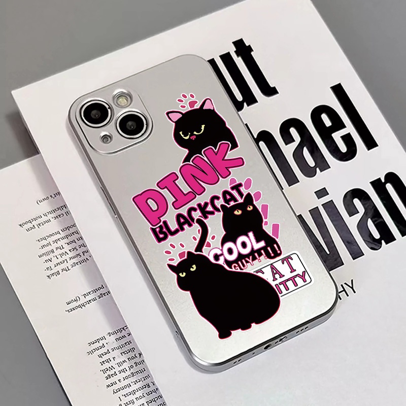 Vỏ điện thoại mèo chống sốc trong suốt tương thích cho IPhone 11 13 14 12 Pro 7 8 6s Plus XS Max X XR Vỏ mềm mại dễ thương Vỏ silicon TPU