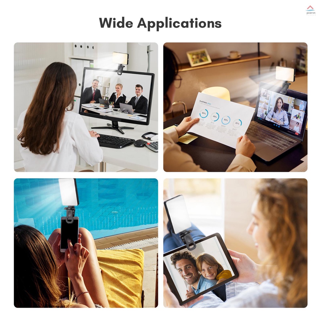 Đèn LED Trợ Sáng Quay Video 2500K-9000K Dạng Kẹp Bỏ Túi Có Thể Điều Chỉnh Được Cho Điện Thoại / Máy Tính Bảng / Máy Tính Bảng | BigBuy360 - bigbuy360.vn
