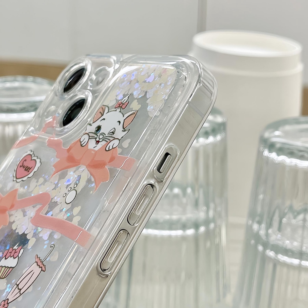 Ốp Điện Thoại TPU Mềm Trong Suốt Phối Kim Tuyến Nước Chống Rơi Cho iPhone11 12 13 14 Pro Max