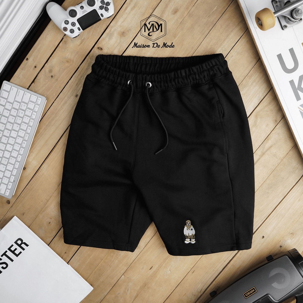 Quần Short Nỉ Thêu Hình Gấu